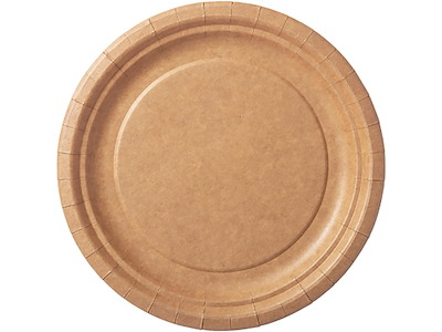 Paptallerken rund Ø18cm coated kraft SC detail pakning Brun