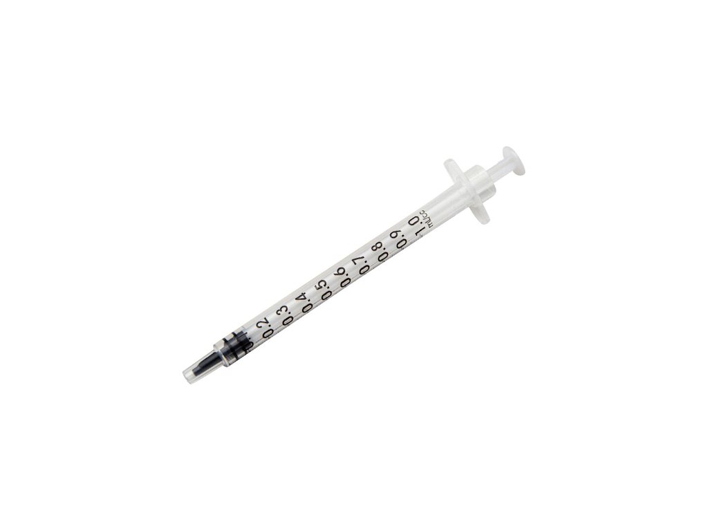 Engangssprøjte (1 ml) transparent, steril