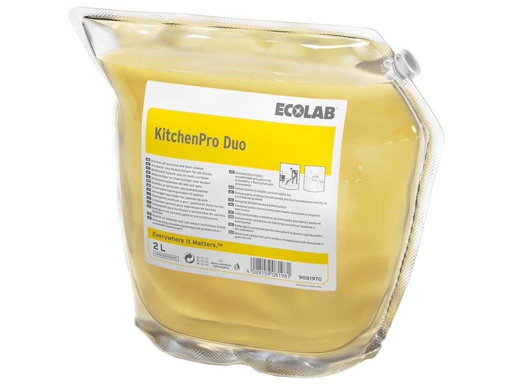 Universalrengøring KitchenPro Duo Højkoncentrat t/Køkken/Fødevareind. 2 ltr Gul
