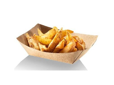 Pommes Frites Bakke L107xB69xH41mm Kraft/Pap/PLA Brun