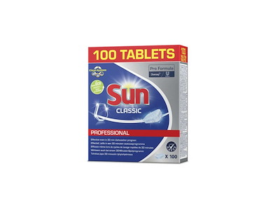 Opvasketabs, Sun Professional Classic, uden klor, med farve og parfume, 100stk