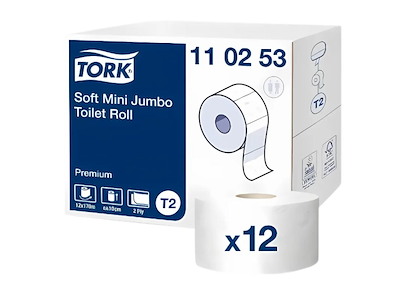 Toiletpapir Tork Jumbo Soft Premium T2 Mini 170 m Perforeret