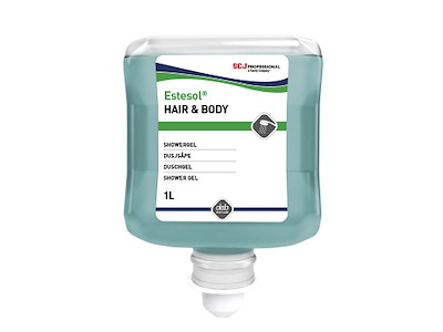 Cremesæbe Estesol Hair and Body Ecolabel m/parfume t dispenser 1 ltr blå