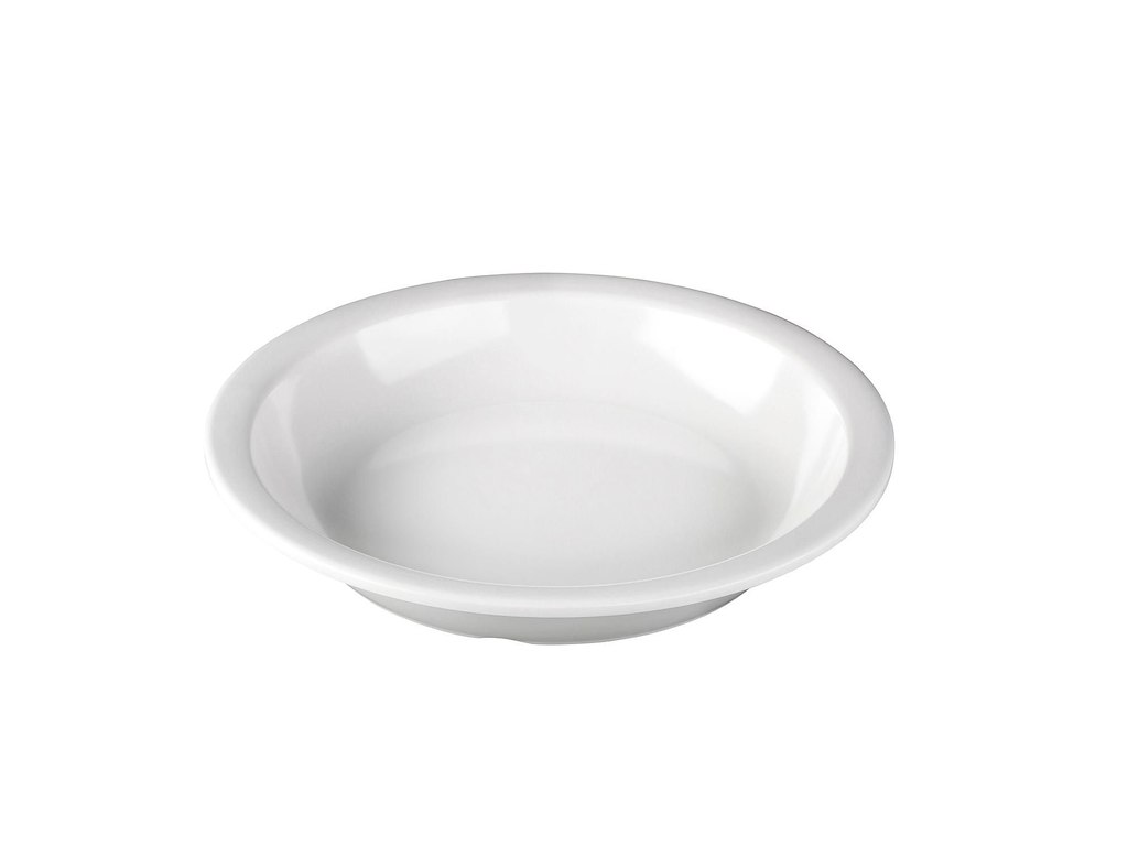 Tallerken Ø19 cm Dyb Smal fane Melamin Hvid