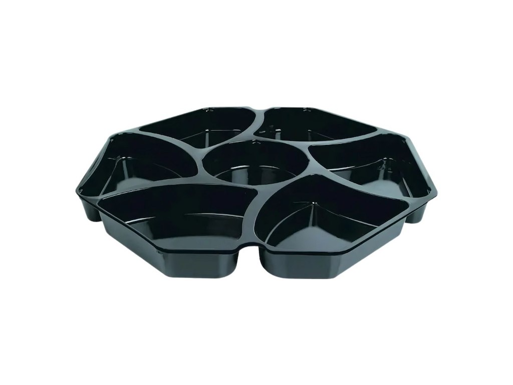 Multiboks 7-rum 280x280x30 mm indsats PS Sort