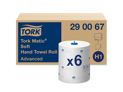 Håndklæderulle Tork Matic Advanced H1 System 2-lag Ø19xB21cmxL150m M/Hylse Hvid