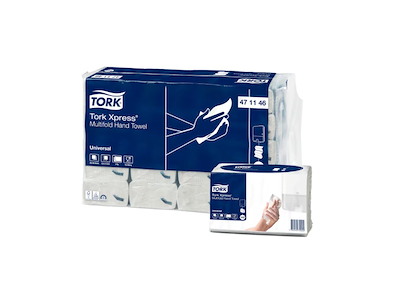 Håndklædeark Tork Universal H2 Z-Fold 2-lag L23.4xB21.3xD7.8cm Mix FSC Hvid