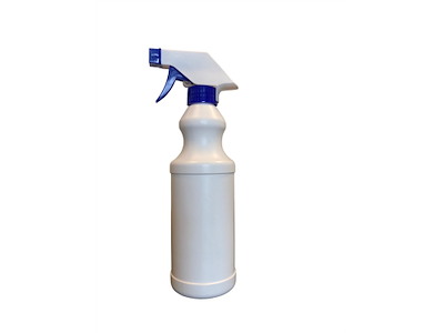 Sprayflaske 500ml med blå sprayer hvid