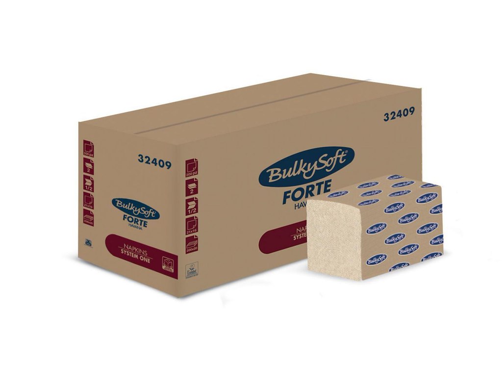 Serviet BulkySoft 21xB16cm 2-lag Interfold Til ONE System Dispenser Natur