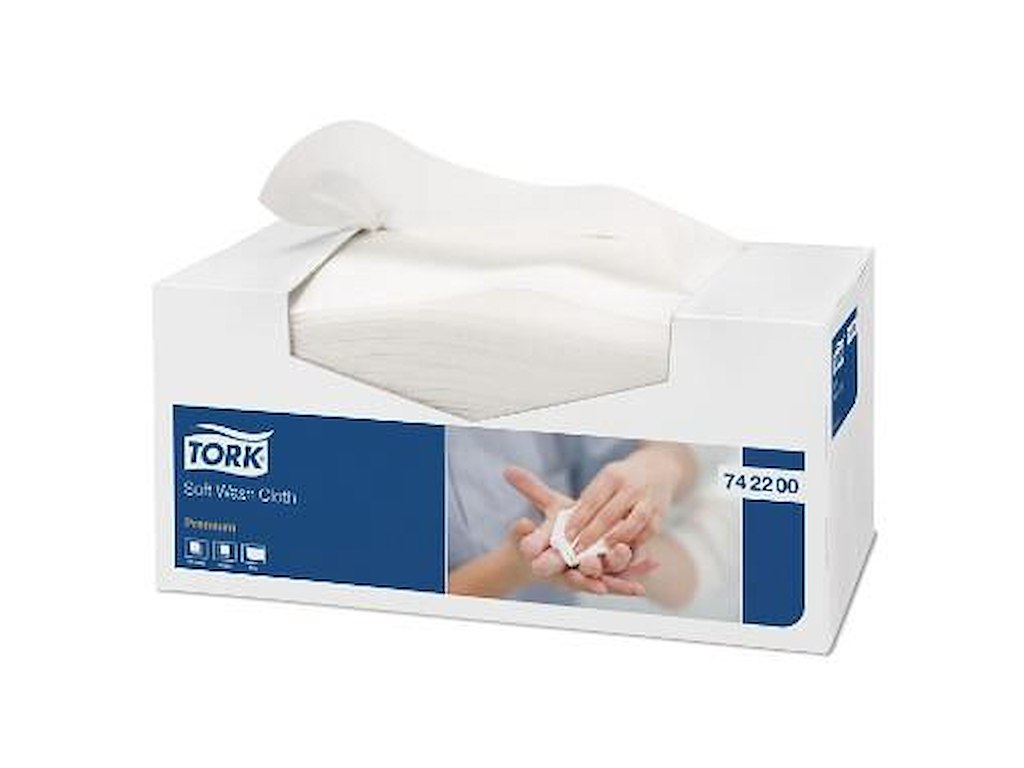 Vaskeklud Tork Premium Soft 300x320mm 1-lag Hvid