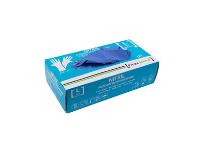 Undersøgelseshandske Engangs Prime Source str L uden Pudder Nitril AQL 1.5 Blå