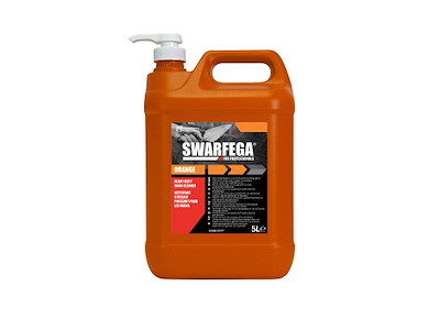 Kraftig håndrens Swarfega Orange 5ltr med Parfume/Pumpe Grøn til olie/fedt/snavs