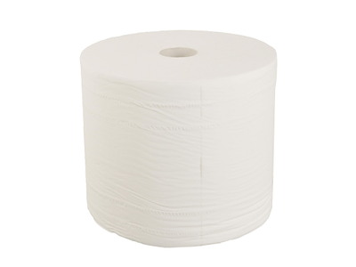 Aftørringsrulle Industri Pristine 3-lag Perfo. Ø34xB29.3cmxL440m Nyfib. Hvid