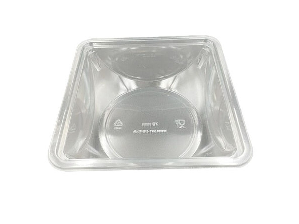Bowle skål kvadratisk 180x180x53 mm lav APET klar