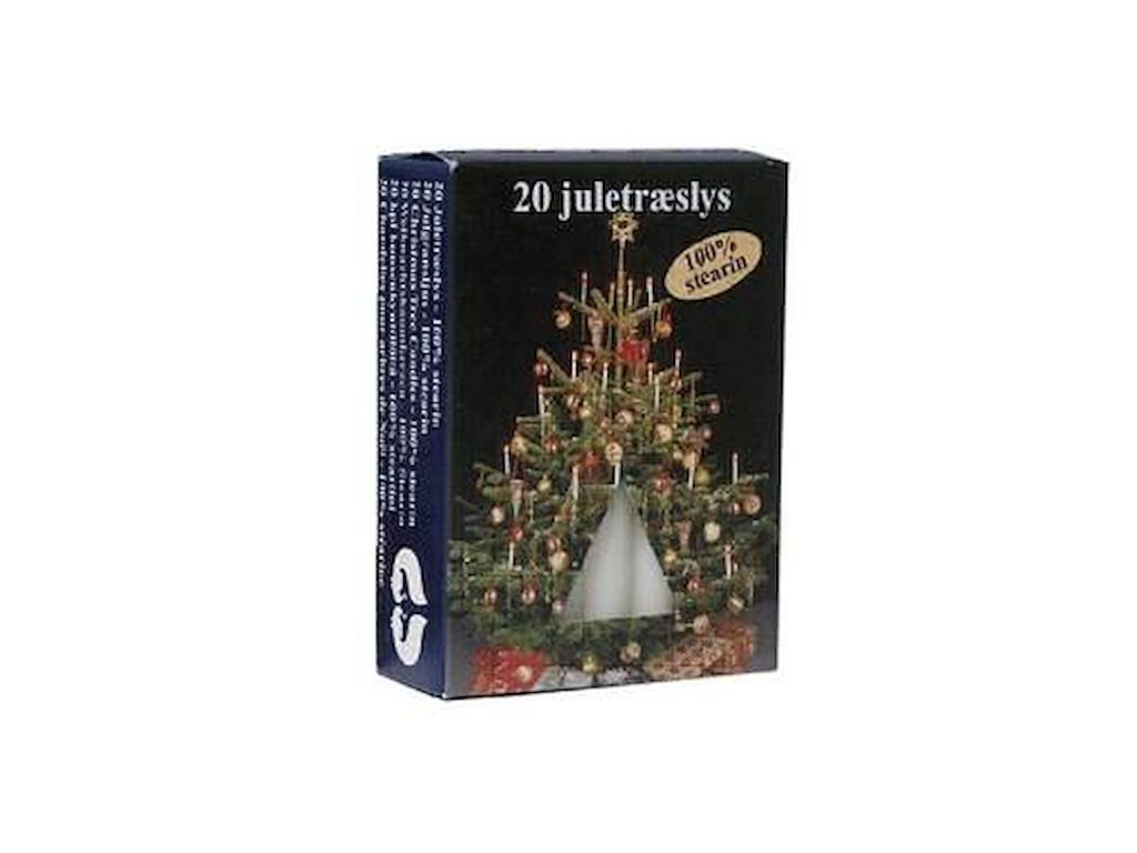 Juletrælys Brændetid 1.5 timer Ren Stearin Hvid