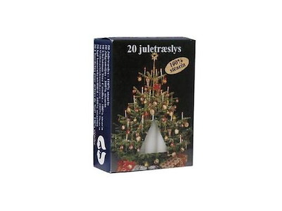 Juletrælys Brændetid 1.5 timer Ren Stearin Hvid