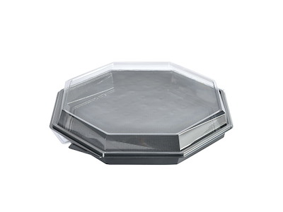 Multiboks Octaview 1-rum 1869ml 305x305x60 mm med Låg rPET Grå/Klar