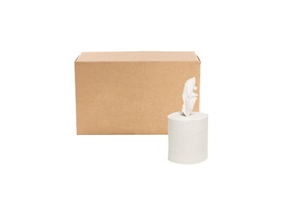 MEMSA Haåndklæderulle, 1-lags, Mini, 120m x 20cm, ø12,5cm, hvid, 100% nyfiber, (12 stk.)