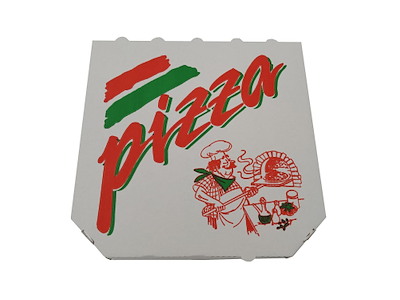 Pizzaæske 29x29x3 cm Treviso Hvid Pizza Buon Appetito