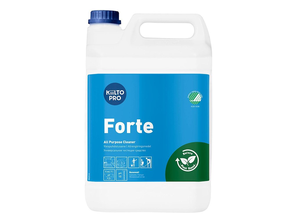 Universalrengøring Kiilto Natura Forte til køkken Svane uden farve/parfume 5 ltr