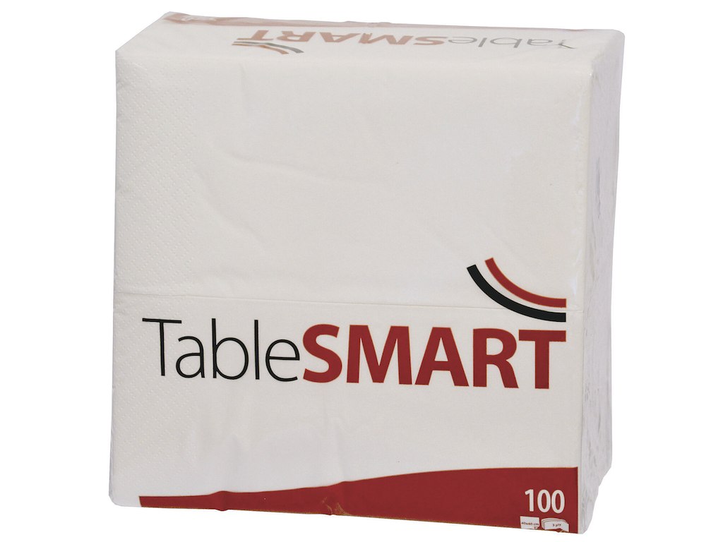 Serviet TableSMART 40x40 cm 3-lag 1/8-fold Hvid