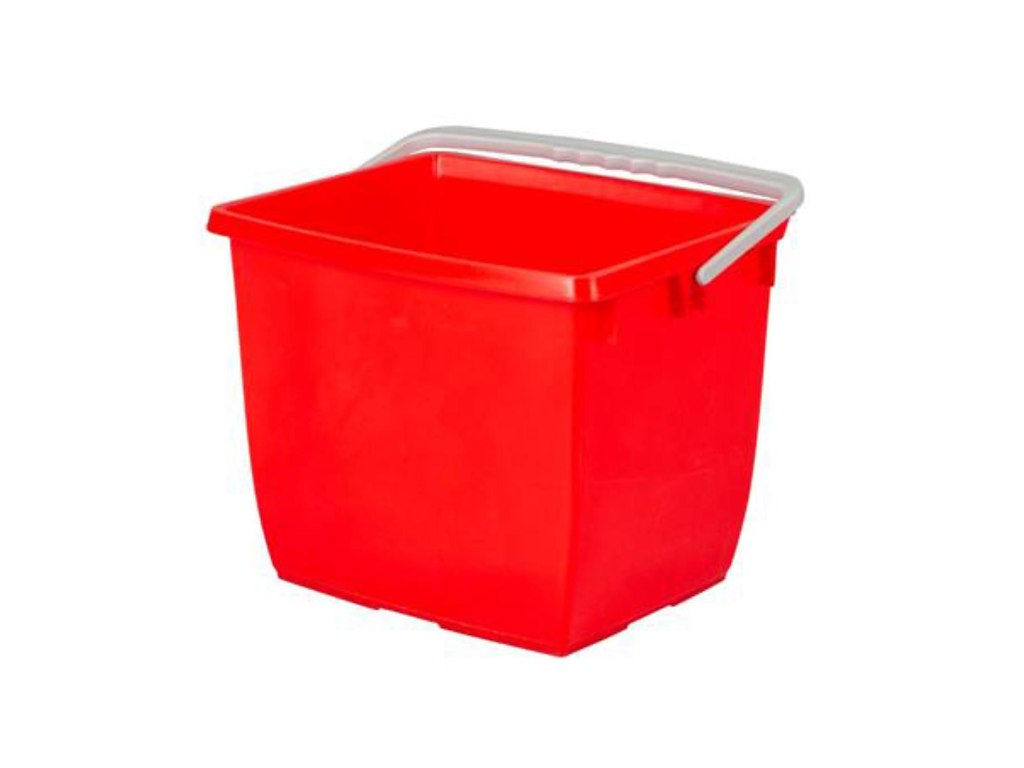 Spand 13 ltr Firkantet Rød