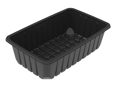 Plastbakke K81-75S Rektangulær 2220ml L26.06xB15.96xH7.38cm 850 my PP sort