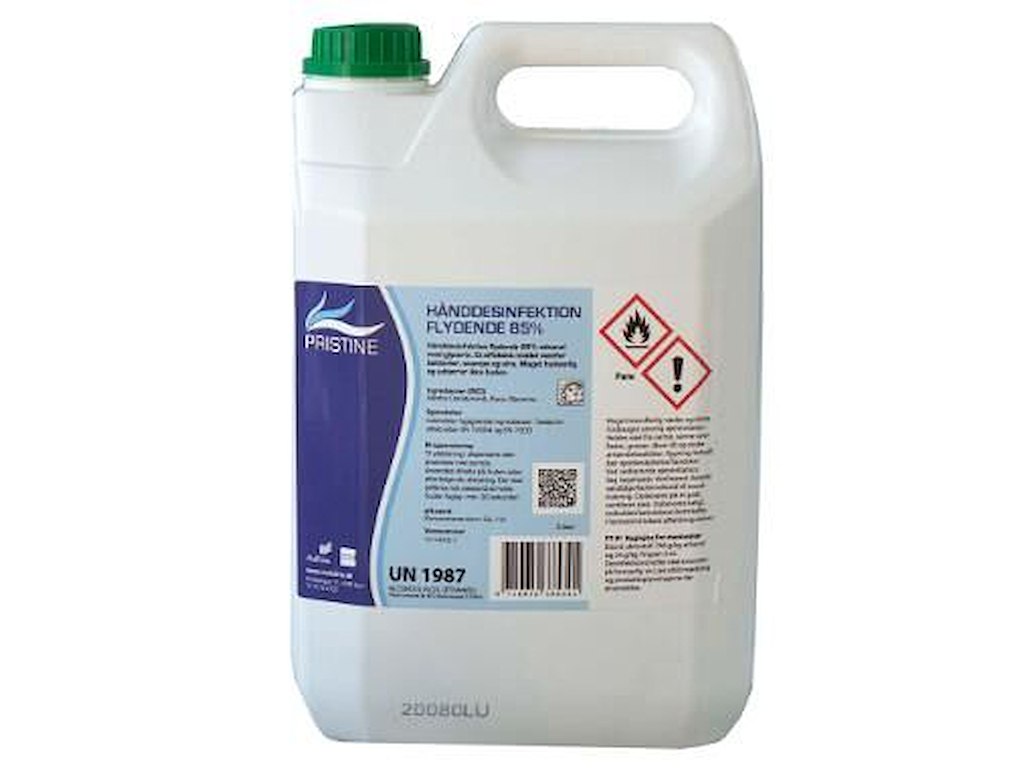 Hånddesinfektion Flydende Pristine 85% Ethanol med Glycerin 5 ltr