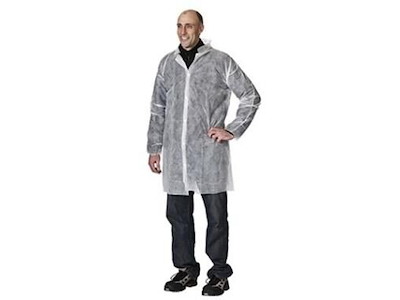 Engangskittel str M Non-Woven Hvid