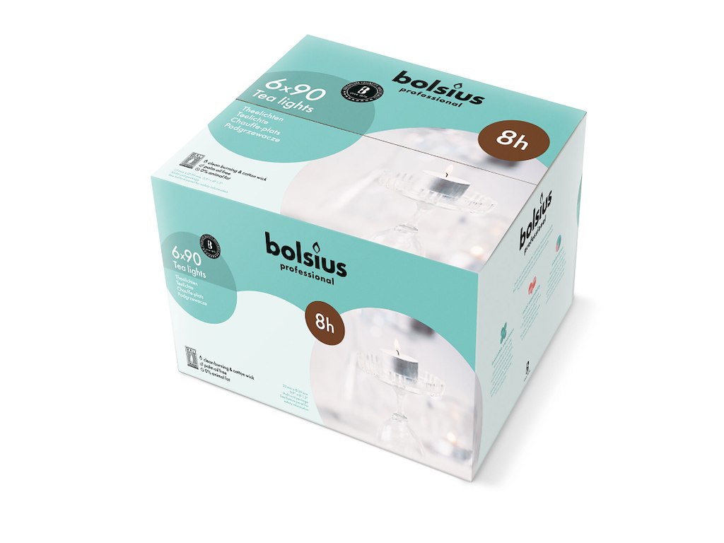 Fyrfadslys Bolsius Brændetid 8 Timer Ø38xH17mm Hvid