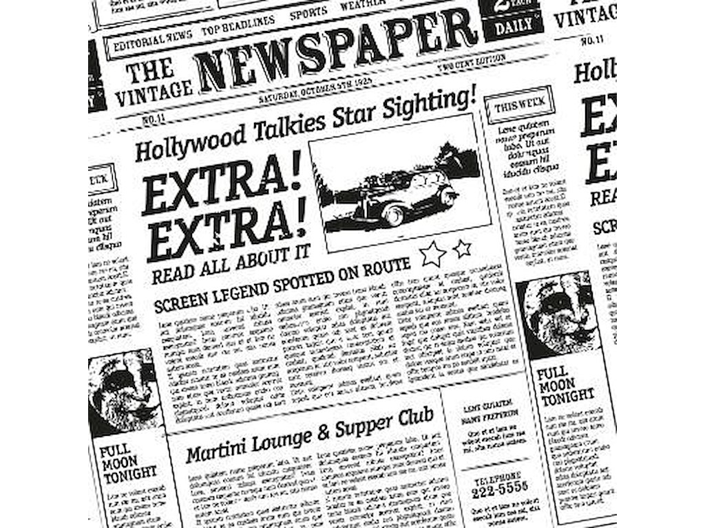 Burgerpapir Old News - Greaseproof (30 - 30 cm)