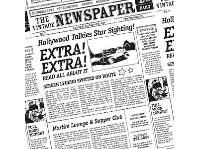 Burgerpapir Old News - Greaseproof (30 - 30 cm)