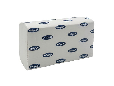 Håndklædeark Bulkysoft Luxury Z-fold 3-lag L21.5 x B24 x D8 cm Nyfiber Hvid