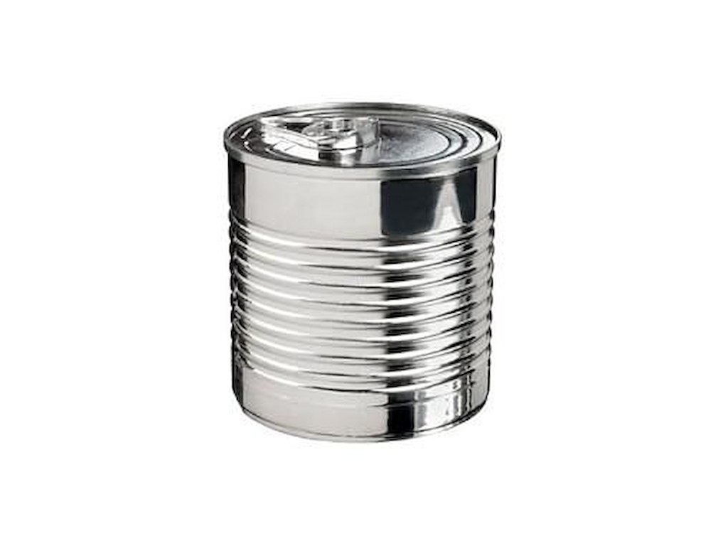 Konservesdåse 110 ml Ø61x57 mm med Løst låg PS Sølv