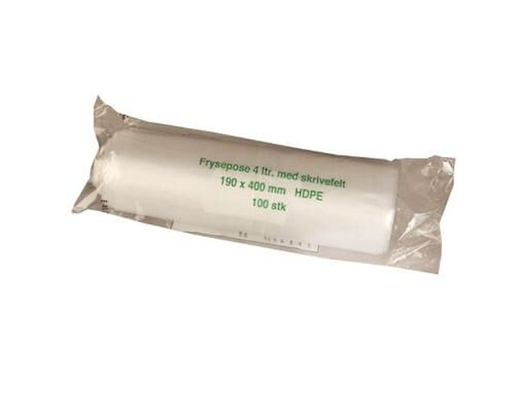 Frysepose med skrivefelt 4 ltr 190x400 mm 20my HDPE