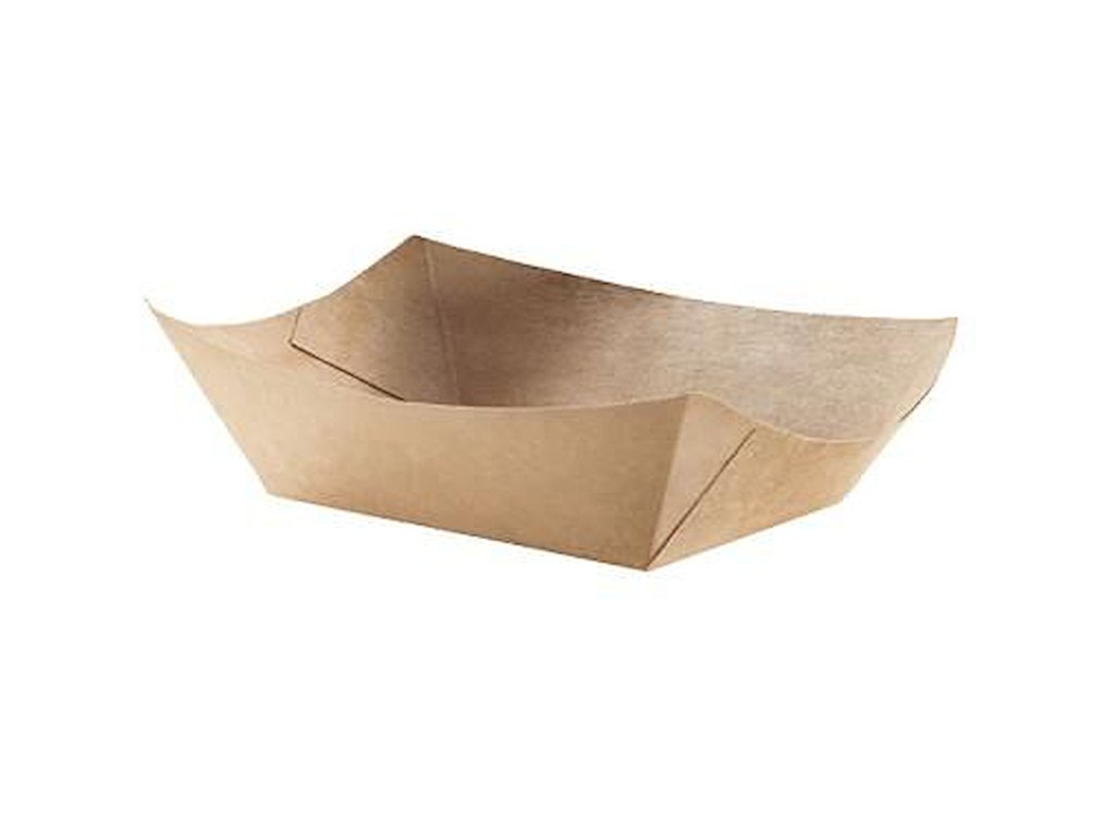 Pommes Frites Bakke L75xB48xH27mm Kraft/Pap/PLA Brun