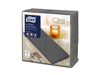 Serviet Tork Linstyle 39x39cm 1/8 foldet Antracitgrå