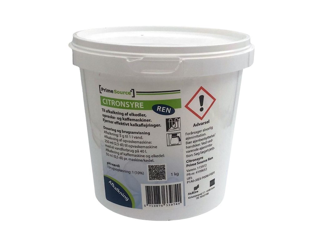 Citronsyre pulver Prime Source til afkalkning 1 kg