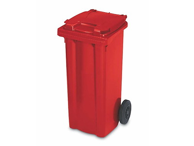 Affaldscontainer 120 ltr 2-hjulet Rød