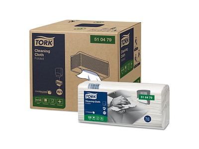 Aftørringsklud Tork W4 1-lag 415x355mm Toppak Hvid