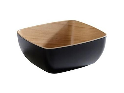 Skål Frida 1 ltr 17.6x16.2x7.5 cm Melamin Sort/Trælook