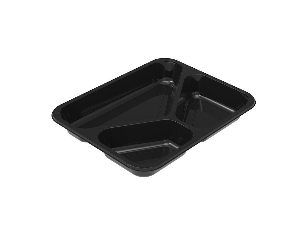 Bakke 3-rum 2227-3A CPET 150/210/400ml 227x178x30mm Sort