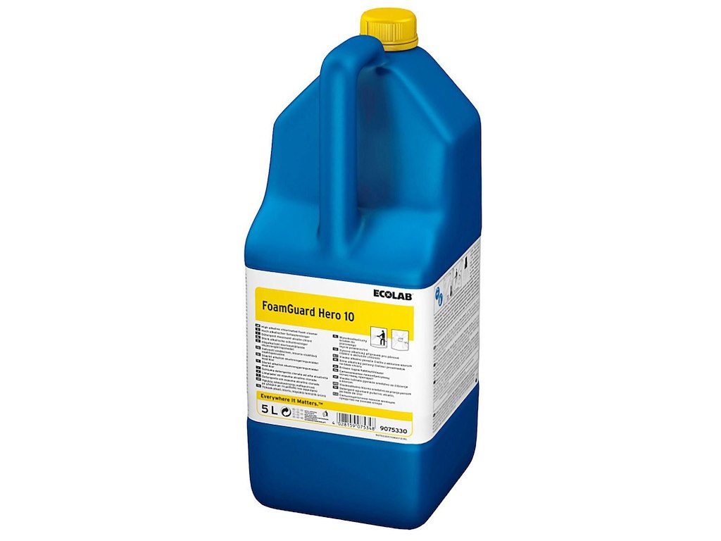 Skumrengøring Foamguard Hero 10 Alkalisk m/Klor til Fødevarevirksomheder 5 ltr