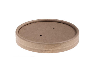Paplåg Ø91mm Kraft pap/CPLA brun til Bæger Soup-To-Go