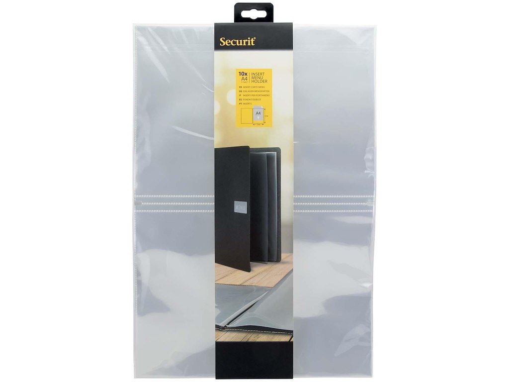 Menu Indsætsningsark A4 Transparent