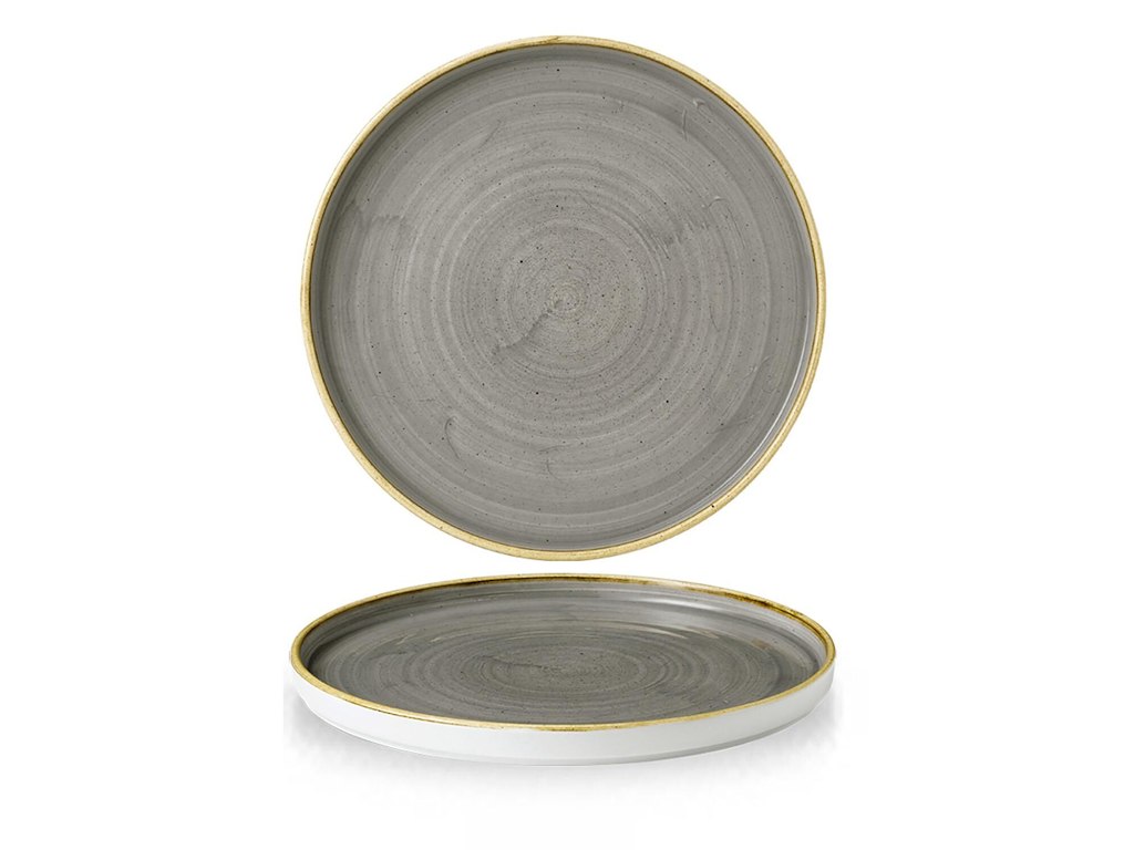 Tallerken Stonecast Ø15,7xH2cm Flad Med kant Porcelæn Grå