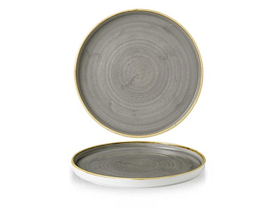 Tallerken Stonecast Ø15,7xH2cm Flad Med kant Porcelæn Grå