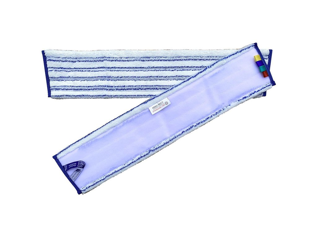Moppe Velcro Universal Mop Pro 60cm Microfiber Öko-tex Hvid/Blå Tør/Våd