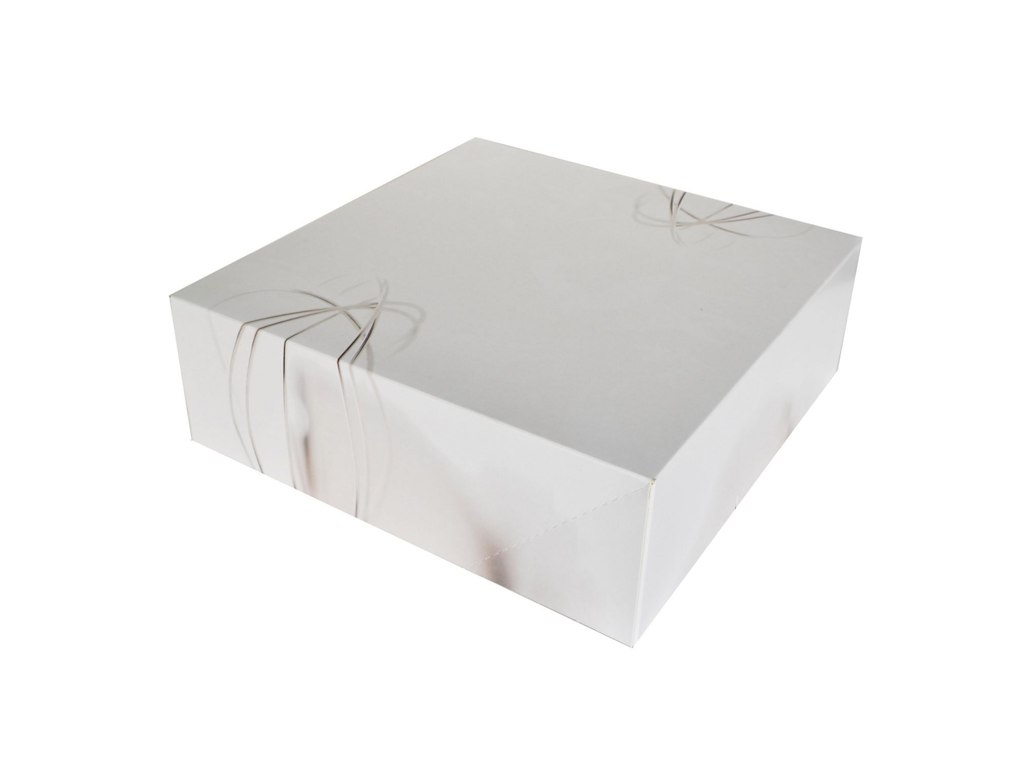 Kageæske hængslet låg S-Line L330xB330xH115mm pap uden rude med åben front