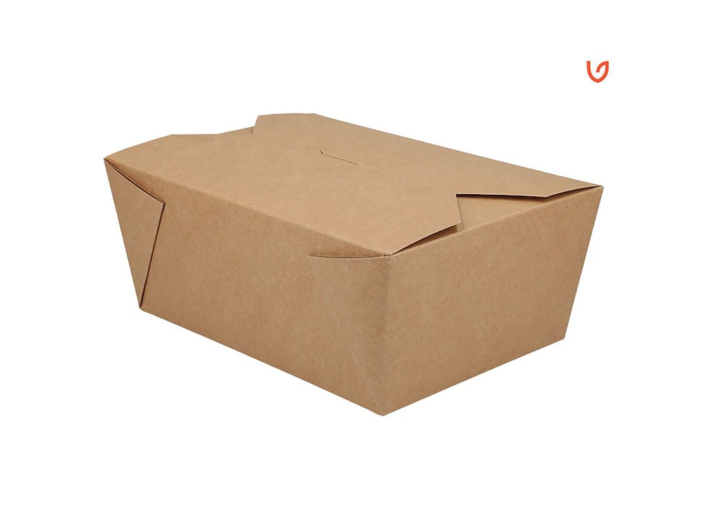 Takeaway æske Verive 140/160x195/220x90 mm 2700 ml kraft biocoating Brun